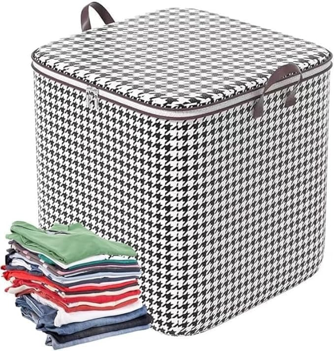 100 Litre Foldable Cloth Storage Bag With Zipper & Reinforced Handle pack of 1