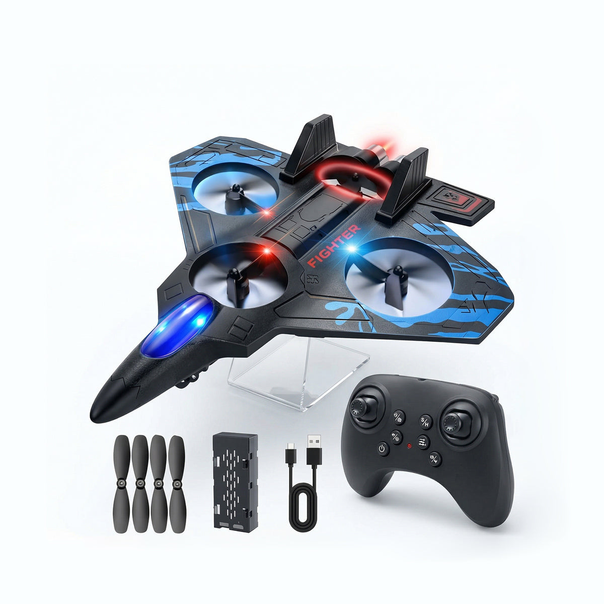 Kids Wireless RC Fighter Plane with LED Effects