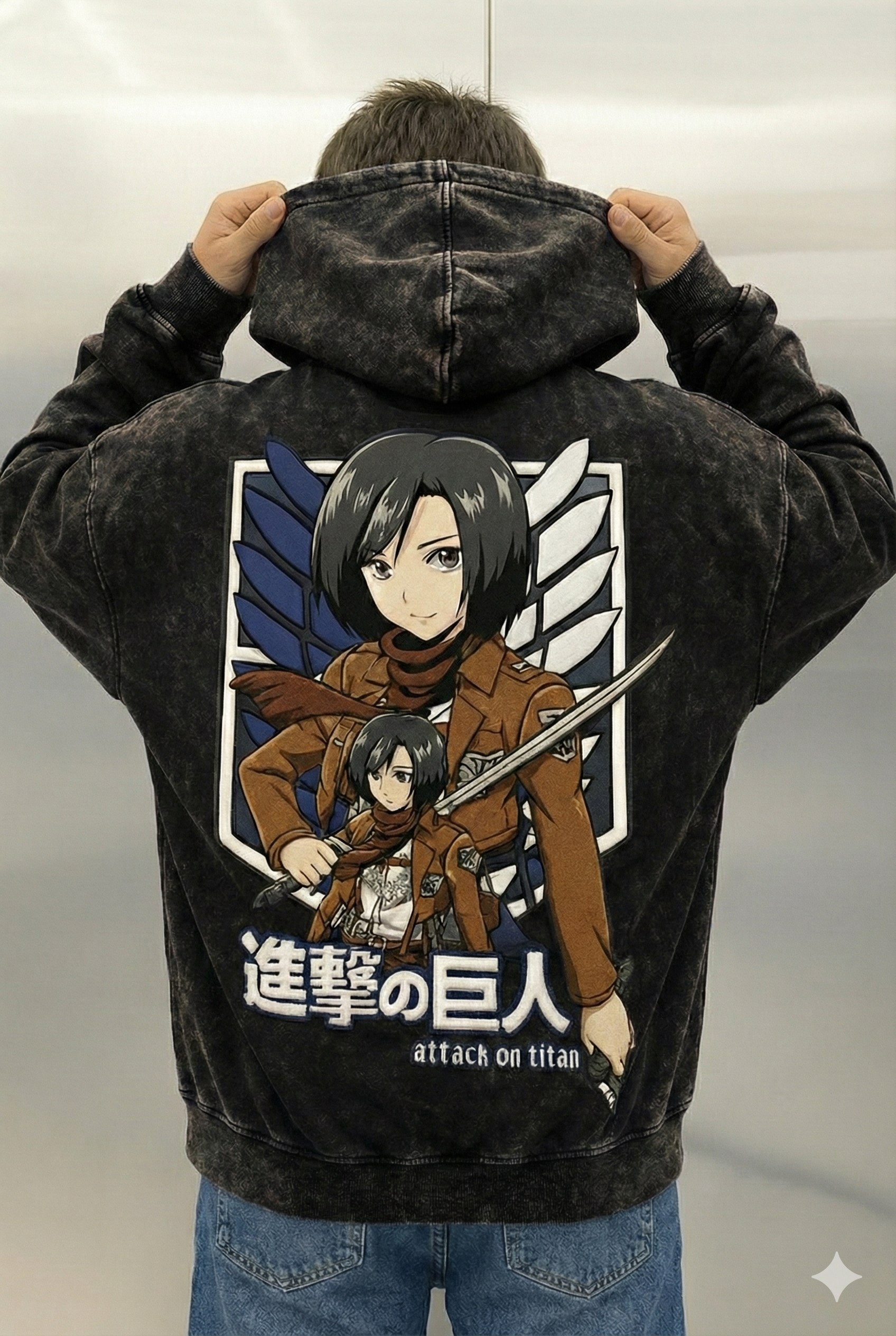 Mikasa Anime Streetwear Oversized Hoodie