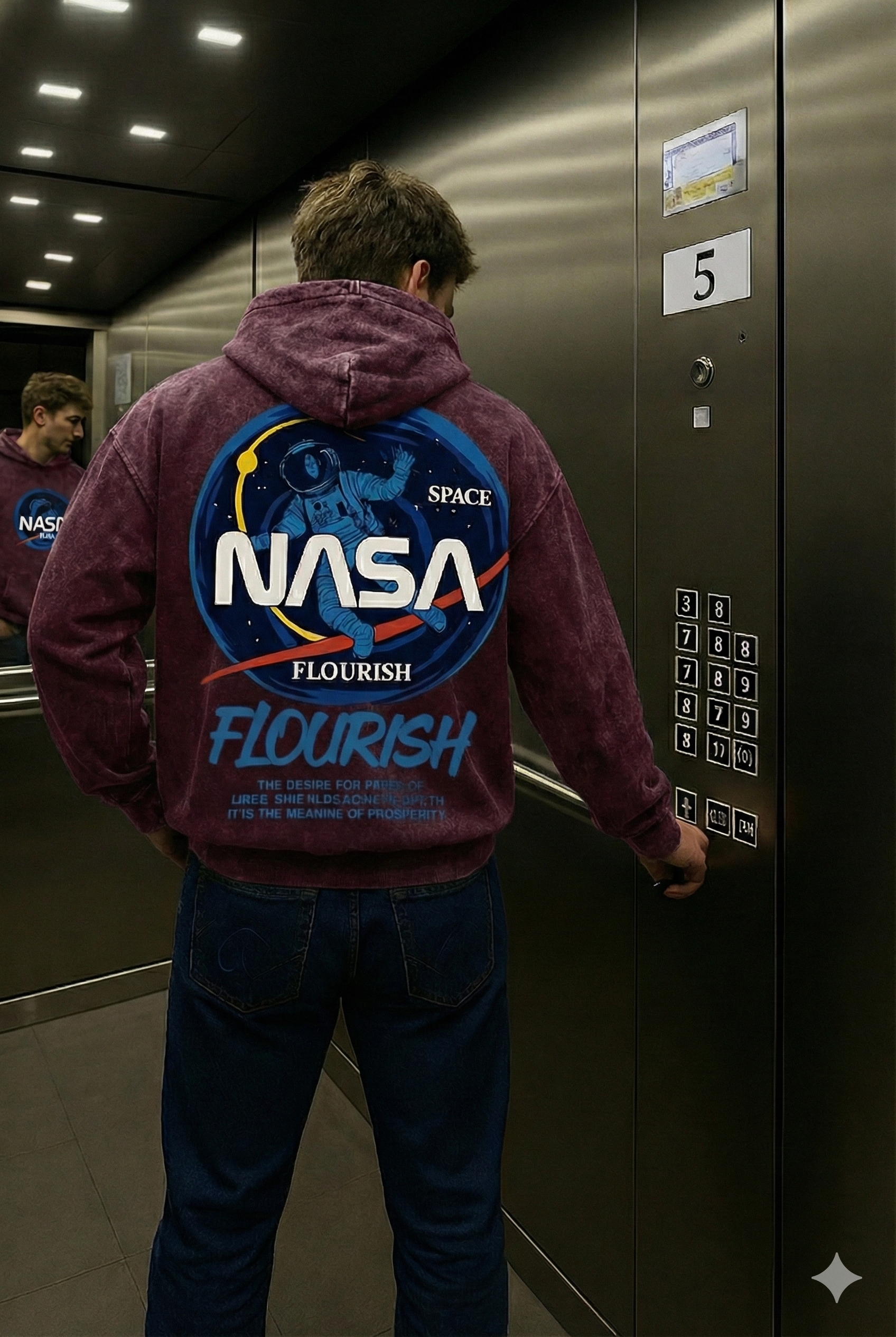 NASA Cosmic Flourish Oversized Hoodie