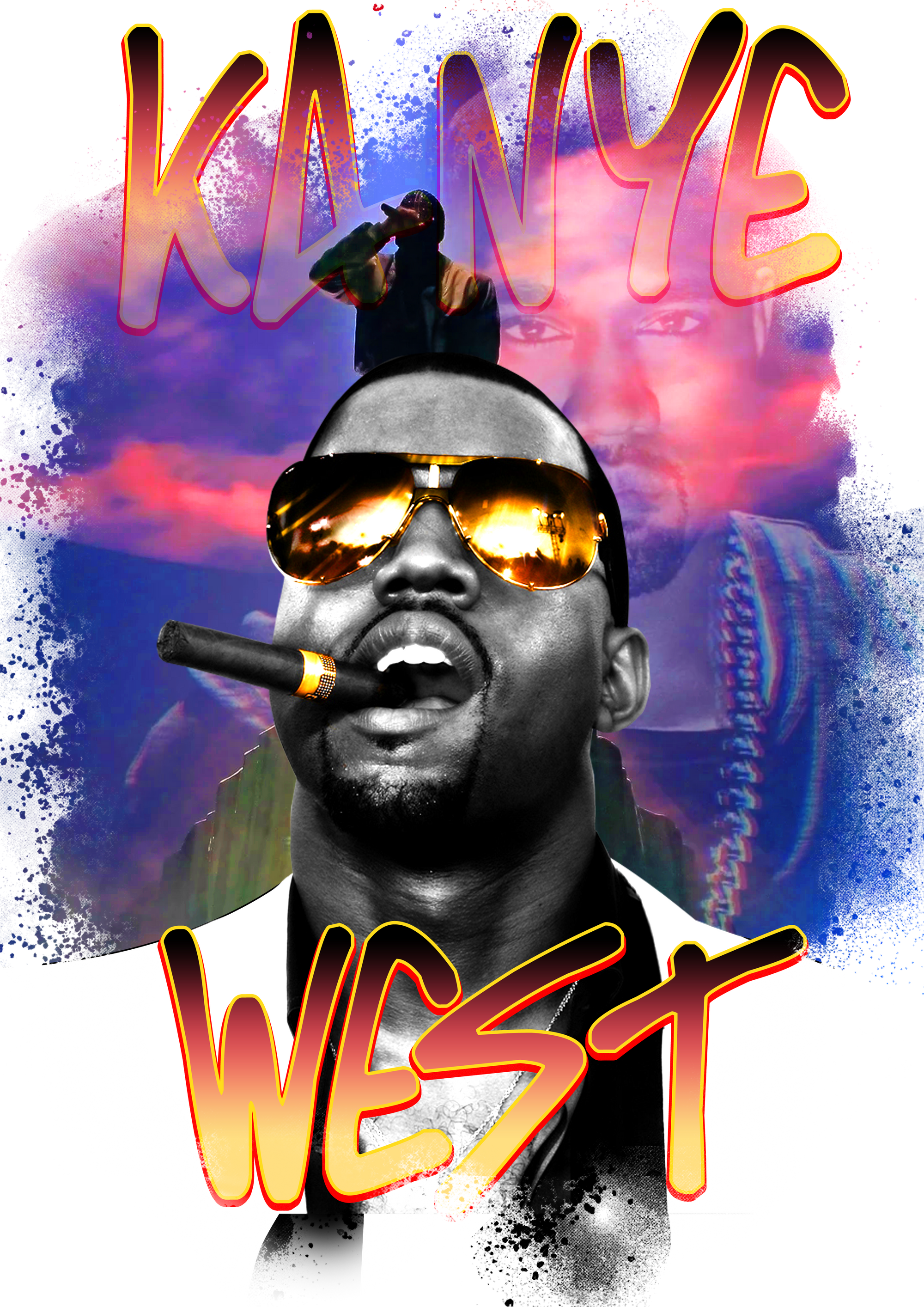 Kanye West Retro Collage Oversized