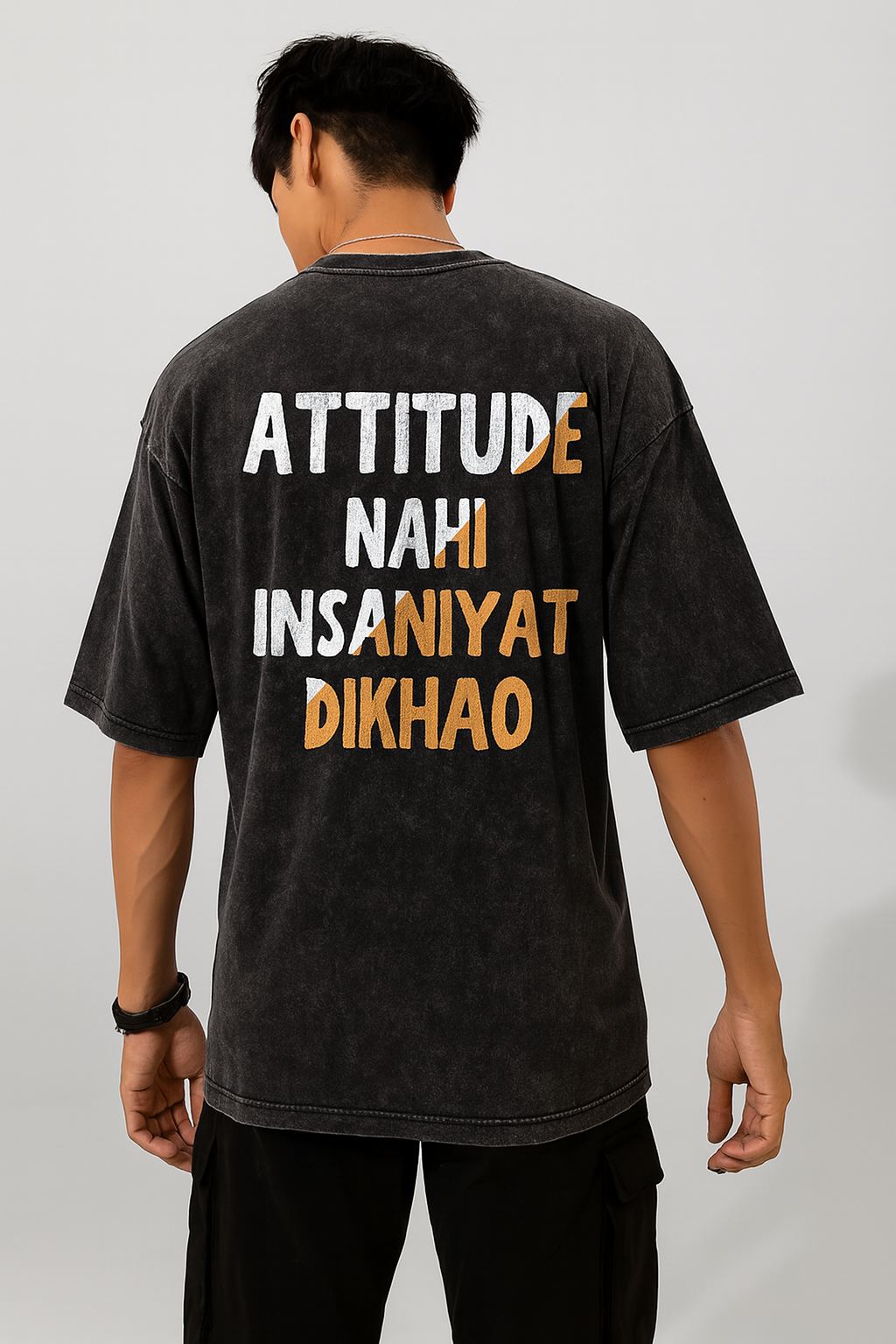 Attitude Nahi Insaniyat Dikhao Oversized Tee