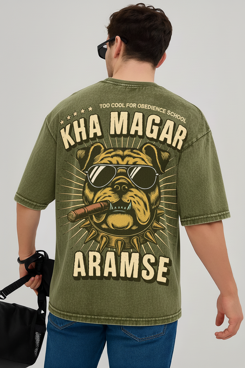 Chill Bulldog Graphic Oversized Tee